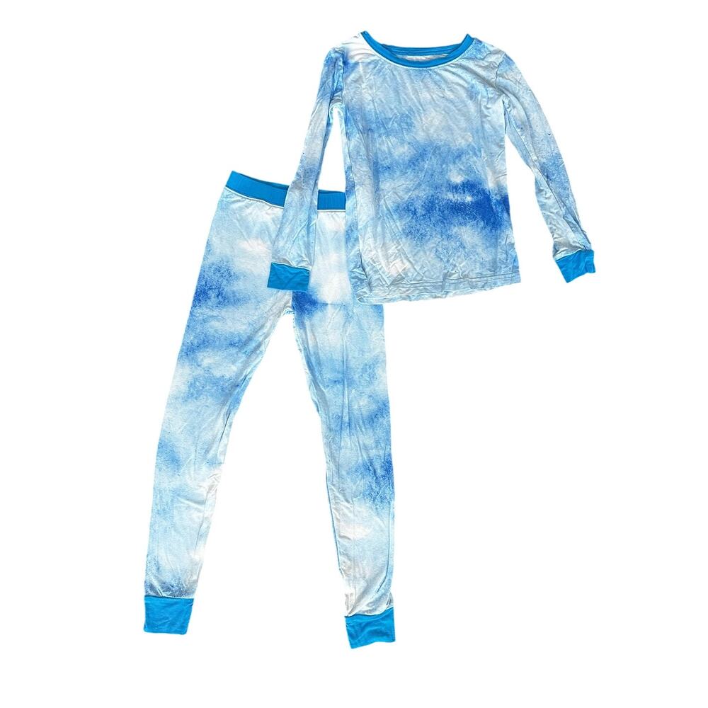 LITTLE SLEEPIES kids retired print Blue Watercolor size 5/6 long pajama set